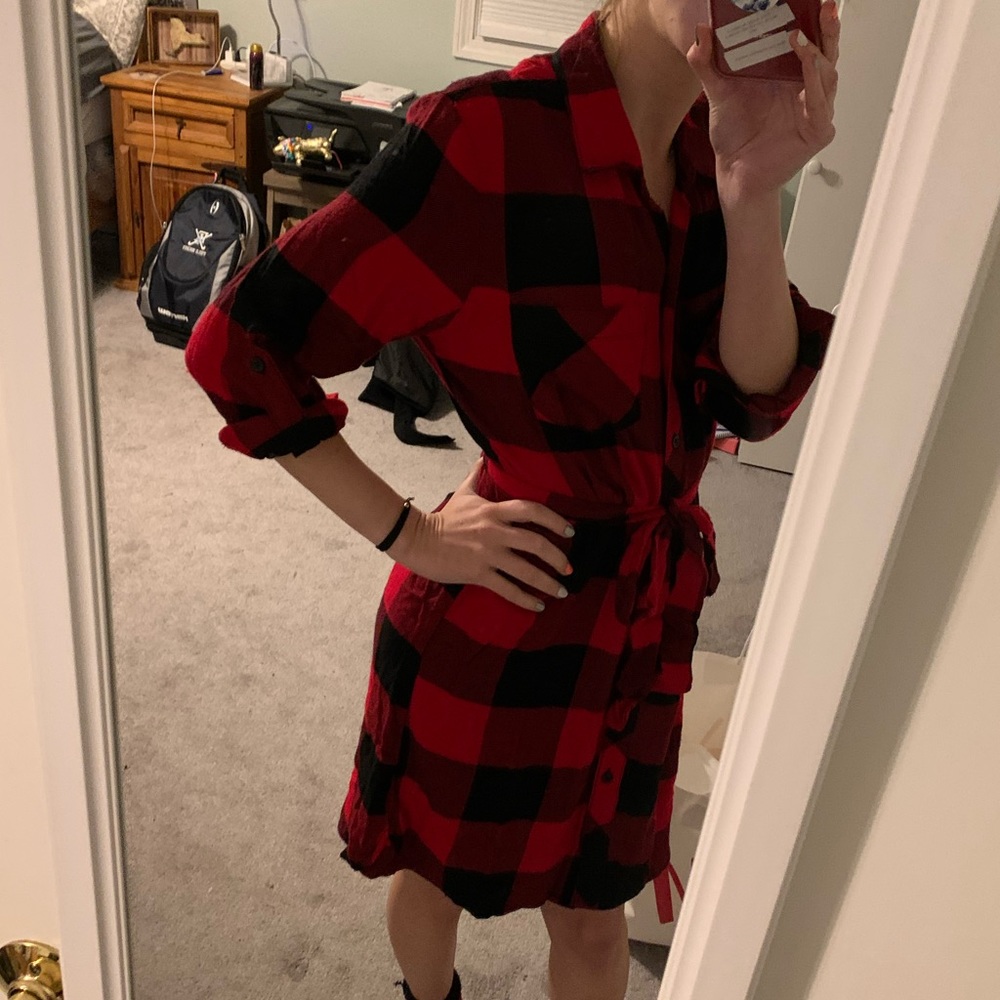 Casual Flannel Dress